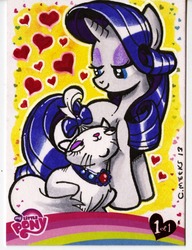 Size: 1280x1670 | Tagged: safe, artist:chris meeks, idw, opalescence, rarity, g4, traditional art