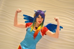 Size: 4928x3264 | Tagged: safe, artist:rougeleaderred, rainbow dash, human, g4, cosplay, irl, irl human, photo, solo