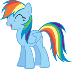 Size: 2396x2287 | Tagged: safe, artist:rainbowcrab, rainbow dash, pegasus, pony, g4, ^^, cute, dashabetes, eyes closed, female, happy, mare, simple background, solo, transparent background, vector