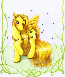 Size: 682x800 | Tagged: safe, artist:vani-fox, dancing butterflies, g1, female, solo