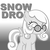 Size: 900x900 | Tagged: safe, artist:2bitmarksman, artist:bubbaj14, oc, oc only, oc:snowdrop, glasses, grayscale, informer, monochrome, parody, pun, snow, song reference