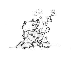 Size: 656x576 | Tagged: safe, artist:herowolfmod, black, doodle, drawing, monochrome, random, sleeping, snot bubble, solo, table