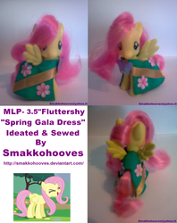 Size: 795x1005 | Tagged: safe, artist:smakkohooves, fluttershy, g4, brushable, clothes, dress, female, gala dress, irl, photo, toy