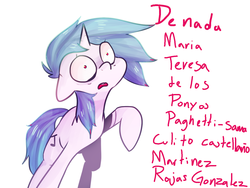 Size: 1280x960 | Tagged: safe, dj pon-3, vinyl scratch, g4, ask-caballodj, female, solo, spanish