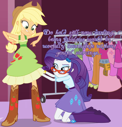 Size: 884x920 | Tagged: safe, edit, edited screencap, screencap, applejack, rarity, equestria girls, g4, caption, cards against equestria girls, image macro, meme