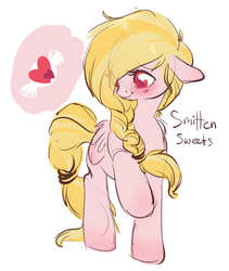 Size: 627x743 | Tagged: safe, artist:clovercoin, oc, oc only, oc:smitten sweets, solo, text