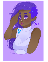 Size: 641x829 | Tagged: safe, artist:oliviaandedd, rarity, human, g4, bust, dark skin, female, humanized, solo