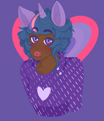 Size: 708x823 | Tagged: safe, artist:oliviaandedd, twilight sparkle, human, g4, dark skin, eared humanization, eyelashes, female, horn, horned humanization, humanized, looking at you, short hair, smiling, solo