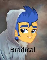 Size: 370x480 | Tagged: safe, flash sentry, equestria girls, g4, brad, exploitable meme, flash sentry savior of the universe, meme, pun, radical