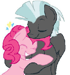 Size: 291x315 | Tagged: safe, artist:rareponypairings, pinkie pie, thunderlane, pony, g4, crack shipping, duo, female, gif, hug, male, non-animated gif, shipping, simple background, straight, thunderpie, transparent background