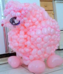 Size: 824x969 | Tagged: safe, artist:noordinaryballoonman, oc, oc only, oc:fluffle puff, balloon, craft, photo, solo