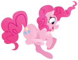Size: 1800x1400 | Tagged: dead source, safe, artist:justasuta, pinkie pie, earth pony, pony, g4, cutie mark, female, hooves, lineless, mare, open mouth, simple background, smiling, solo, transparent background