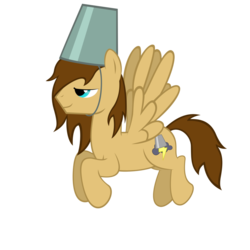 Size: 894x894 | Tagged: safe, artist:phantombadger, oc, oc only, pegasus, pony, bucket, headbucket, simple background, solo, transparent background, vector