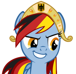 Size: 909x880 | Tagged: safe, artist:wtfakakali, rainbow dash, g4, female, german dash, rainbow deutsch, simple background, solo, transparent background, vector