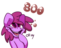 Size: 1268x1013 | Tagged: safe, artist:extradan, berry punch, berryshine, earth pony, pony, g4, female, follower count, simple background, solo, white background