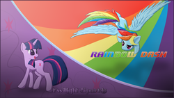 Size: 5760x3240 | Tagged: safe, artist:20-percentcooler, artist:darkflame75, rainbow dash, twilight sparkle, g4, female, wallpaper