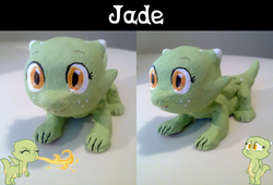 Size: 750x510 | Tagged: safe, artist:queencold, oc, oc only, oc:jade (queencold), dragon, baby dragon, clay, dragoness, non-pony oc, photo