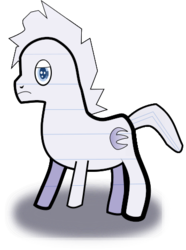 Size: 348x467 | Tagged: safe, artist:elusive, oc, oc only, oc:sketchy the notebook pony, lined paper, redone, simple background, solo, transparent background, vector