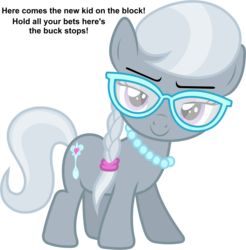 Size: 5710x5800 | Tagged: safe, artist:90sigma, silver spoon, g4, absurd resolution, female, glasses, naughty by nature, shane mcmahon, simple background, solo, song reference, transparent background, vector, wwe