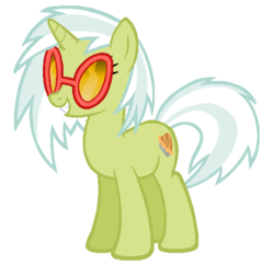 Size: 588x572 | Tagged: safe, artist:durpy, color edit, dj pon-3, granny smith, vinyl scratch, g4, female, solo, young granny smith