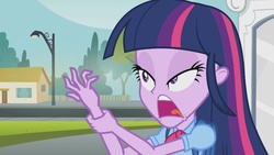 Size: 960x540 | Tagged: safe, twilight sparkle, equestria girls, g4, ermahgerd, faic, female, no hooves, solo