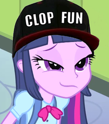 Size: 472x535 | Tagged: safe, twilight sparkle, equestria girls, g4, baseball cap, female, hat, humanized, solo, top gun