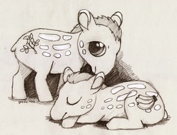 Size: 800x611 | Tagged: safe, artist:gescheitert, tapir, duo, my little x, ponified