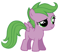 Size: 520x457 | Tagged: safe, artist:durpy, color edit, scootaloo, spike, g4, barb, rule 63, solo