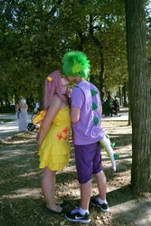 Size: 640x960 | Tagged: safe, artist:bakakawaicosplay0o0, fluttershy, spike, human, g4, cosplay, female, irl, irl human, male, photo, ship:flutterspike, shipping, straight