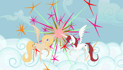 Size: 847x480 | Tagged: safe, artist:glassfu, oc, oc only, oc:bonniecorn, oc:fausticorn, alicorn, pony