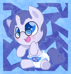 Size: 936x980 | Tagged: safe, artist:cuddlehooves, oc, oc only, oc:jake, pony, baby, baby pony, diaper, foal, poofy diaper, solo