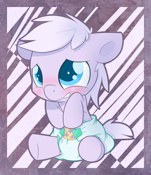 Size: 860x1000 | Tagged: safe, artist:cuddlehooves, oc, oc only, pony, baby, baby pony, cutie mark diapers, diaper, foal, poofy diaper, solo