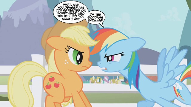 Applejack Batmare #397977 - safe, applejack, rainbow dash, g4, all-star batman and robin ...