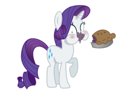 Size: 1544x1158 | Tagged: safe, artist:nerfpony, rarity, pony, unicorn, g4, caught, eating, female, food, mare, messy, pie, puffy cheeks, simple background, solo, transparent background, vector
