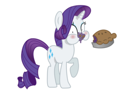 Size: 1544x1158 | Tagged: safe, artist:nerfpony, rarity, pony, unicorn, g4, blushing, caught, eating, female, food, mare, messy, pie, puffy cheeks, simple background, solo, transparent background, vector