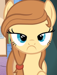 Size: 663x869 | Tagged: safe, oc, oc only, oc:cream heart, earth pony, pony, button's adventures, g4, female, inverted mouth, looking at you, mare, reaction image, solo