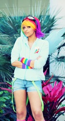 Size: 1986x3695 | Tagged: safe, artist:awesome-vivi, rainbow dash, human, g4, cosplay, irl, irl human, photo, solo