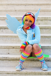 Size: 3456x5184 | Tagged: safe, artist:awesome-vivi, rainbow dash, human, g4, cosplay, irl, irl human, photo, solo