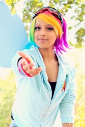 Size: 2212x3318 | Tagged: safe, artist:awesome-vivi, rainbow dash, human, g4, cosplay, irl, irl human, photo, solo