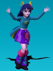 Size: 657x884 | Tagged: safe, artist:harikon, twilight sparkle, equestria girls, g4, 3d, female, solo