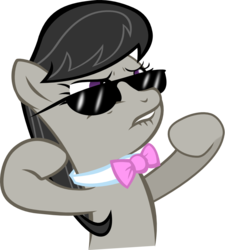 Size: 880x978 | Tagged: safe, artist:haetran, artist:mellowbloom, octavia melody, g4, come at me bro, female, reaction image, simple background, solo, sunglasses, transparent background, vector