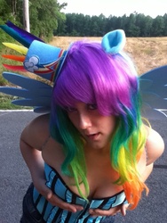 Size: 720x960 | Tagged: safe, artist:kuroi-tenshi14, rainbow dash, human, g4, cosplay, irl, irl human, photo, solo