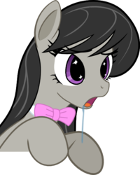 Size: 436x545 | Tagged: safe, artist:reiduran, octavia melody, earth pony, pony, g4, bow, bowtie, drool, female, mare, reaction image, simple background, solo, transparent background, vector