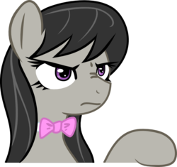 Size: 690x649 | Tagged: safe, artist:haetran, artist:reiduran, octavia melody, earth pony, pony, g4, bowtie, female, mare, octavia is not amused, reaction image, simple background, solo, transparent background, unamused, vector