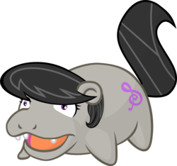 Size: 851x797 | Tagged: safe, octavia melody, slowpoke (pokémon), g4, female, pokefied, pokémon, simple background, solo, transparent background, vector