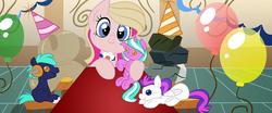 Size: 960x400 | Tagged: safe, oc, balloon, meghan mccarthy, ponified