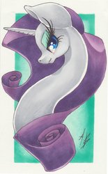 Size: 1024x1647 | Tagged: safe, artist:angelicaannblack, rarity, g4, female, solo, traditional art