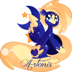 Size: 1286x1297 | Tagged: safe, artist:sellyinwonderland, oc, oc only, oc:artemis, moon, solo, stars