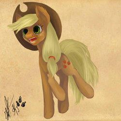 Size: 1024x1024 | Tagged: safe, artist:vasilisavishnevskaya, applejack, g4, female, solo