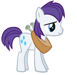 Size: 549x533 | Tagged: safe, artist:durpy, color edit, big macintosh, rarity, g4, elusive, rule 63, solo